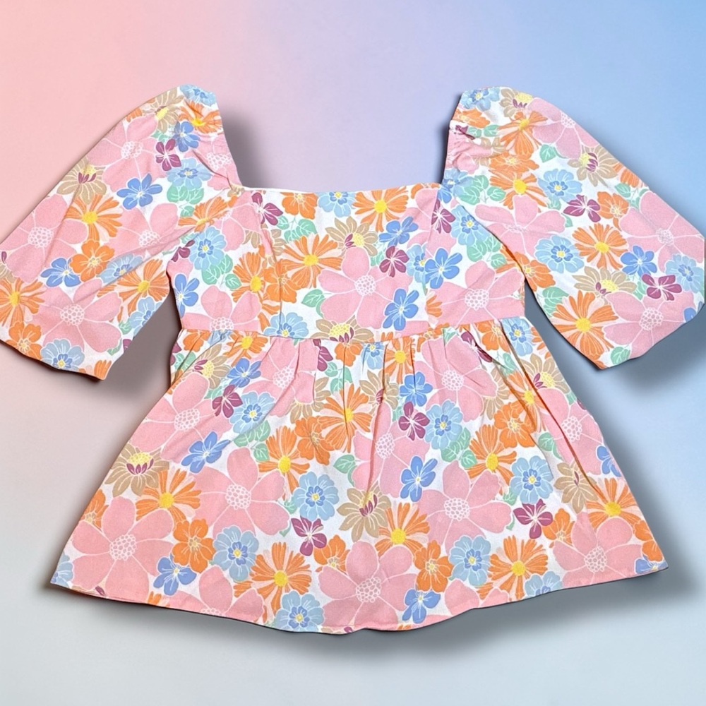 ✨GOLDIE LA✨ FLORAL BABYDOLL TOP
